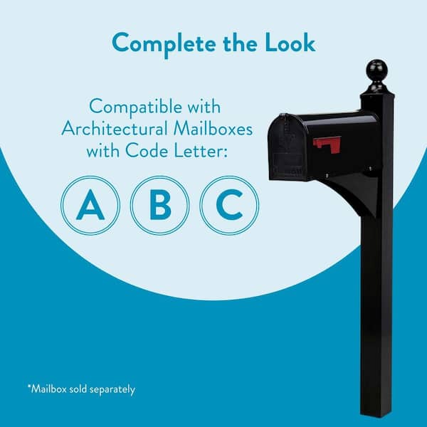 Landover Aluminum, Crossarm, Mailbox Post, Black