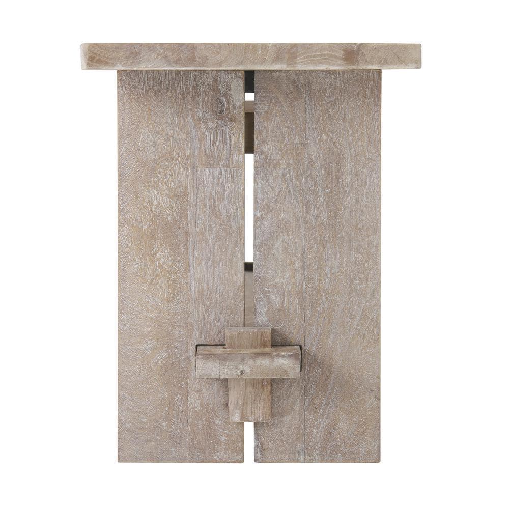 40" Driftwood Mango Wood Storage Bench