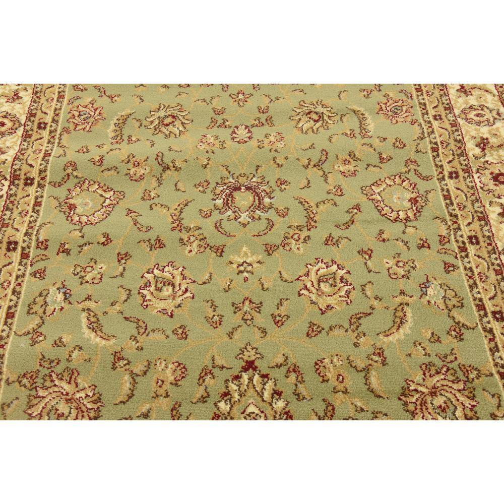 Green Rectangular Synthetic Easy Care Area Rug