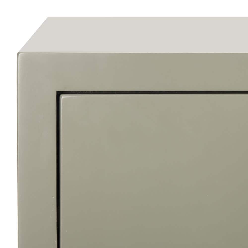 Transitional Gray 3-Drawer Chest with Black Metal Hardware