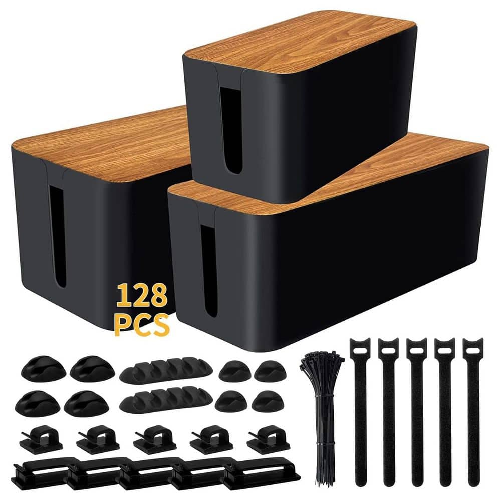 Cable Management Series Large Medium Small Cable Organizer Box Kit Black 3Pack price history on PriceWatchPro