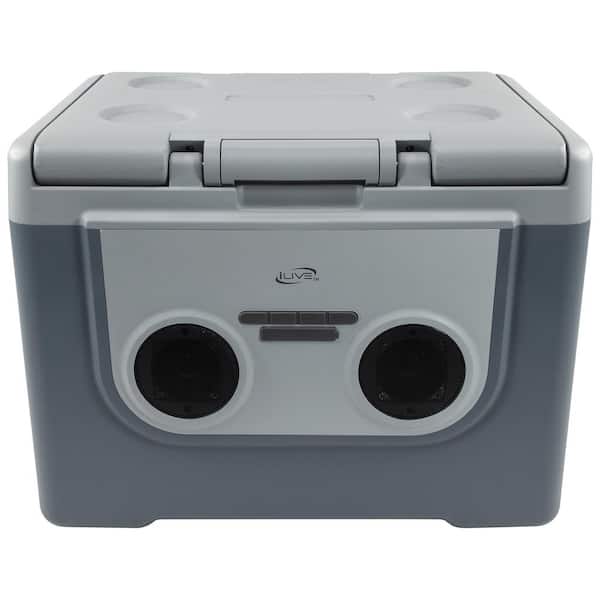 IPX4 Water Resistant Suncooler Plus Wireless Speaker System with 22 qt. Cooler, Bluetooth 5.3, Gray