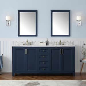 Sandon 24 in. W x 32 in. H Rectangular Framed Wall Mount Bathroom Vanity Mirror in Midnight Blue