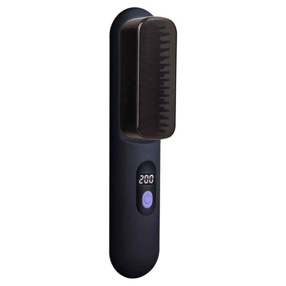 7.87 in. x 1.77 in. x 1.77 in. Personal Care Hair Straightener in Black Fin