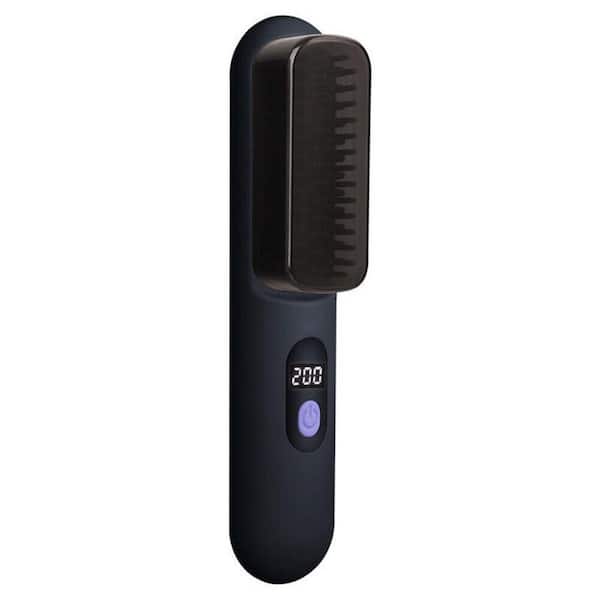 Aoibox 7.87 in. x 1.77 in. x 1.77 in. Personal Care Hair Straightener in Black Finish Brush Negative Ion Electric Curler/Comb