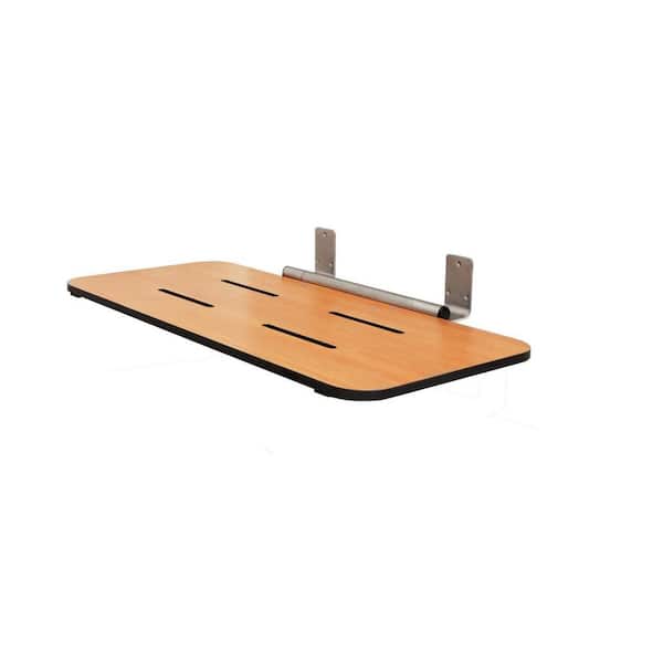 29 in. x 16.5 in. Rear-Hung Wall Mount Folding Tub Seat in Teak