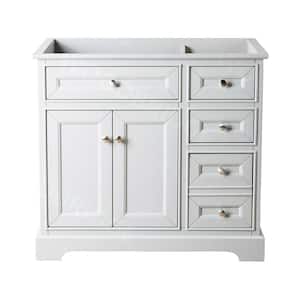 London 37 in.W x 22 in.D x 38 in.H Bathroom Vanity Cabinet Only without Top in White