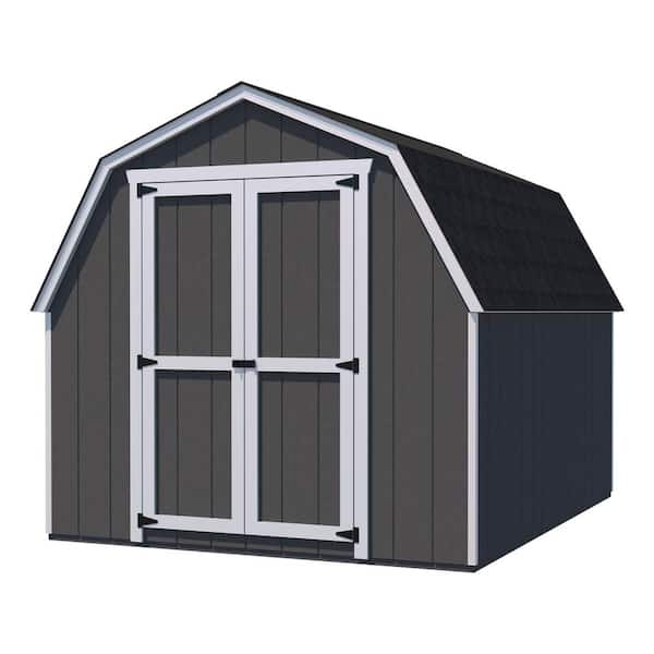 Little Cottage Co. Value Gambrel 10 ft. x 10 ft. Outdoor Wood Storage Shed Precut Kit with 4 ft. Sidewalls (100 sq. ft.)