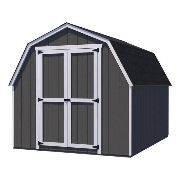 Little Cottage Co. Value Gambrel 10 ft. x 12 ft. Outdoor Wood Storage Shed Precut Kit with 4 ft. Sidewalls and Floor (120 sq. ft.)
