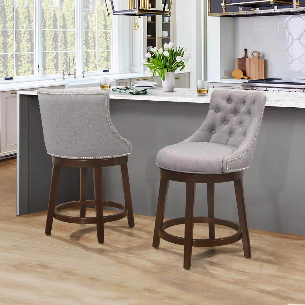 Halbrooke 37.5 in. Chocolate Wood Swivel Counter Height Stool -  Hillsdale Furniture, 5993-829