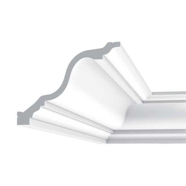 ORAC DECOR 7-3/4 in. x 5-7/8 in. x 78-3/4 in. Primed White Plain Polyurethane Crown Moulding (7-Pack)