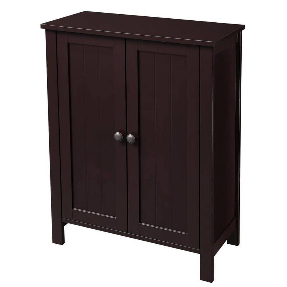 Brown MDF Living Room Cabinet with Adjustable Shelving