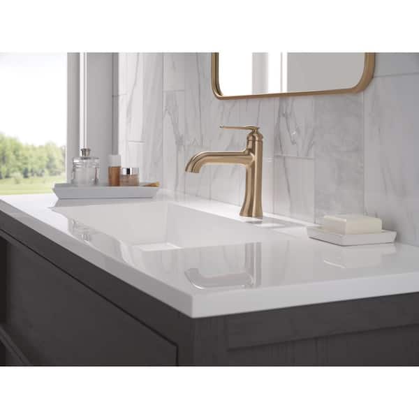 Bonacci Gold Single Handle Single Hole Bathroom Sink Faucet in Lumicoat Champagne Bronze