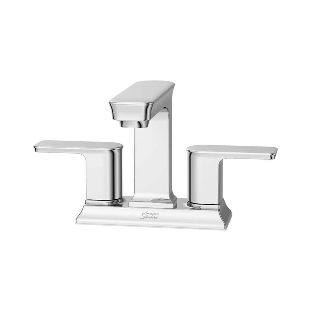 American Standard Forsey 4 in. Centerset 2-Handle Bathroom Faucet with Easy Install Push Drain in Polished Chrome, Grey -  7023201.002