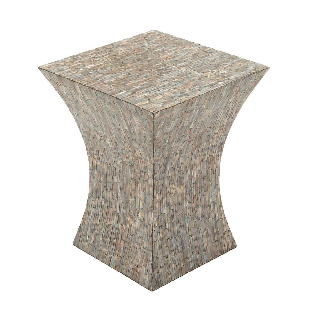 Contemporary Shell Inlaid Accent Table Brown - Olivia & May