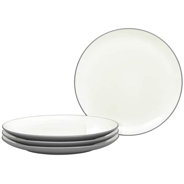 Noritake Colorwave Slate 8.25 in. (Gray) Stoneware Coupe Salad Plates, (Set of 4)