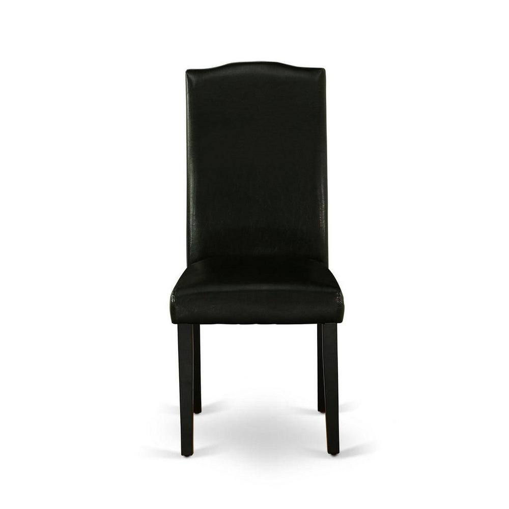 Dudley 5-Piece Black Wood Dining Set with Faux Leather Chairs