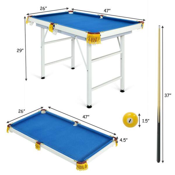 66" Foldable 3-in-1 Pool & Ping Pong Table - Portable Game Table For Home, Includes Balls, Cues, Paddles