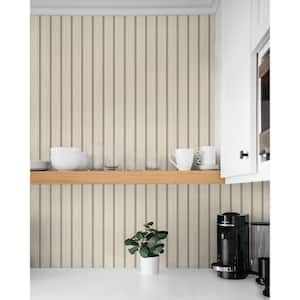Neutral Faux Wooden Slats Vinyl Peel and Stick Wallpaper Roll (Covers 30.75 sq. ft.)