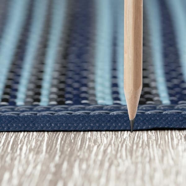 Luna Navy 5 ft. x 7 ft. Stripes Indoor/Outdoor Area Rug