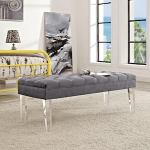 Valet Gray Velvet Bench