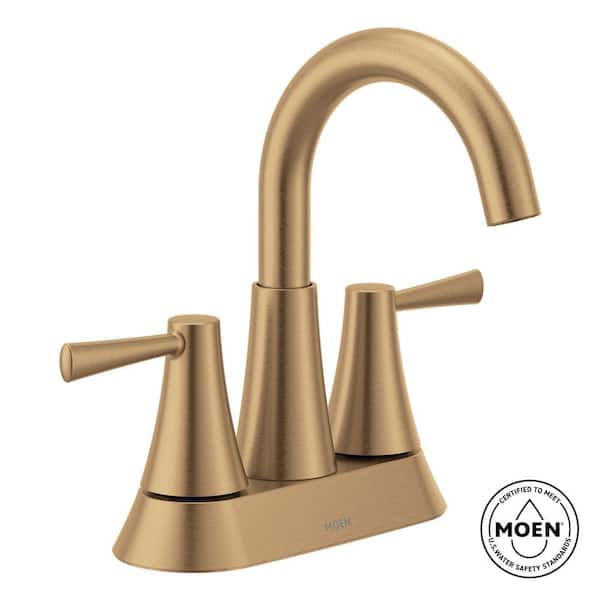 MOEN Ronan 4 in. Centerset 2-Handle Bathroom Faucet in Bronzed Gold