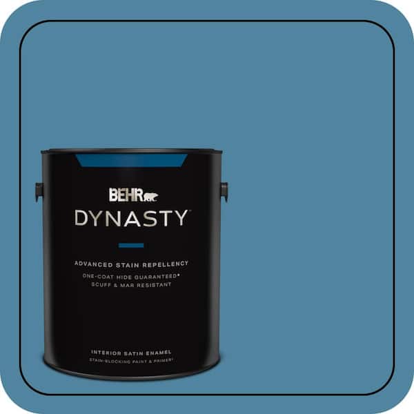 BEHR DYNASTY 1 gal. #S490-5 Jay Bird One-Coat Hide Satin Enamel Interior Stain-Blocking Paint & Primer