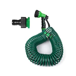 0.75 in. x 24 ft. 7-Spraying Modes Heavy-Duty Garden Hose with 3/4 ft. & 1/2 ft. Adapter for Boat Greenhouse Yard Patio