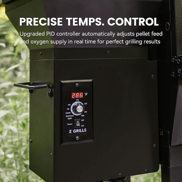 Z GRILLS 1056 sq. in. Wood Pellet Grill in Black with Foldable