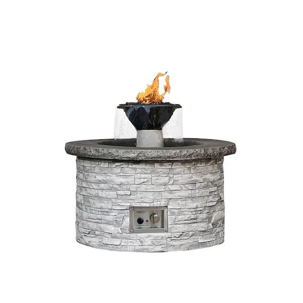 Aquaflame European Ledge Water and Fire Pit