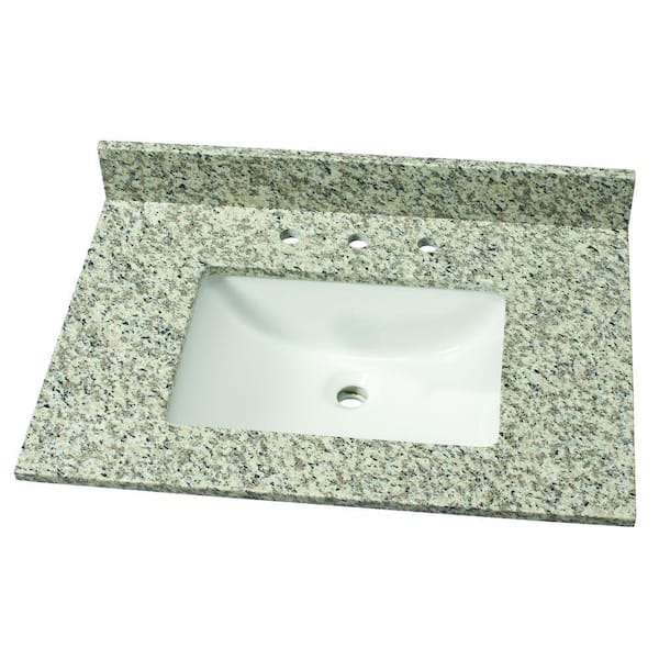 W Granite Single Vanity Top, 31 White Granite Vanity Top
