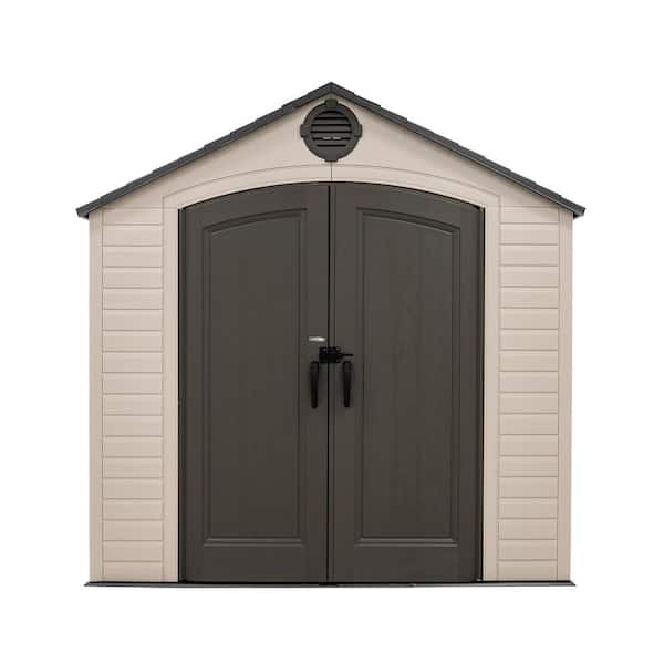 Lifetime 8 ft. W x 7.5 ft. D Resin Outdoor Storage Shed with Double Doors (60 sq. ft.)
