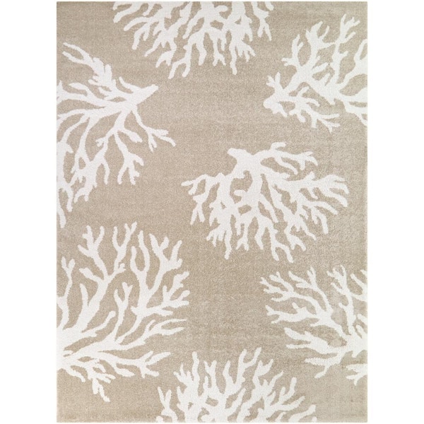 BALTA Caistor Tan 5 ft. x 7 ft. Coral Area Rug