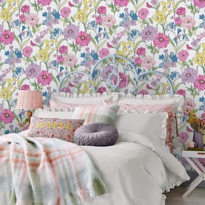 Laura Ashley Gilly Multi-colored Removable Wallpaper Sample