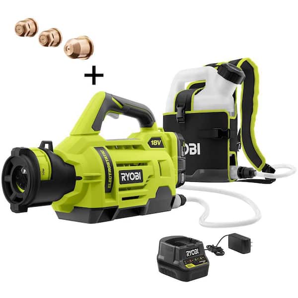 ONE+ 18V Cordless Electrostatic 1 Gal. Sprayer w/ Extra (2) Low & (1) High Nozzles, (2) 2.0 Ah Batteries, & (1) Charger