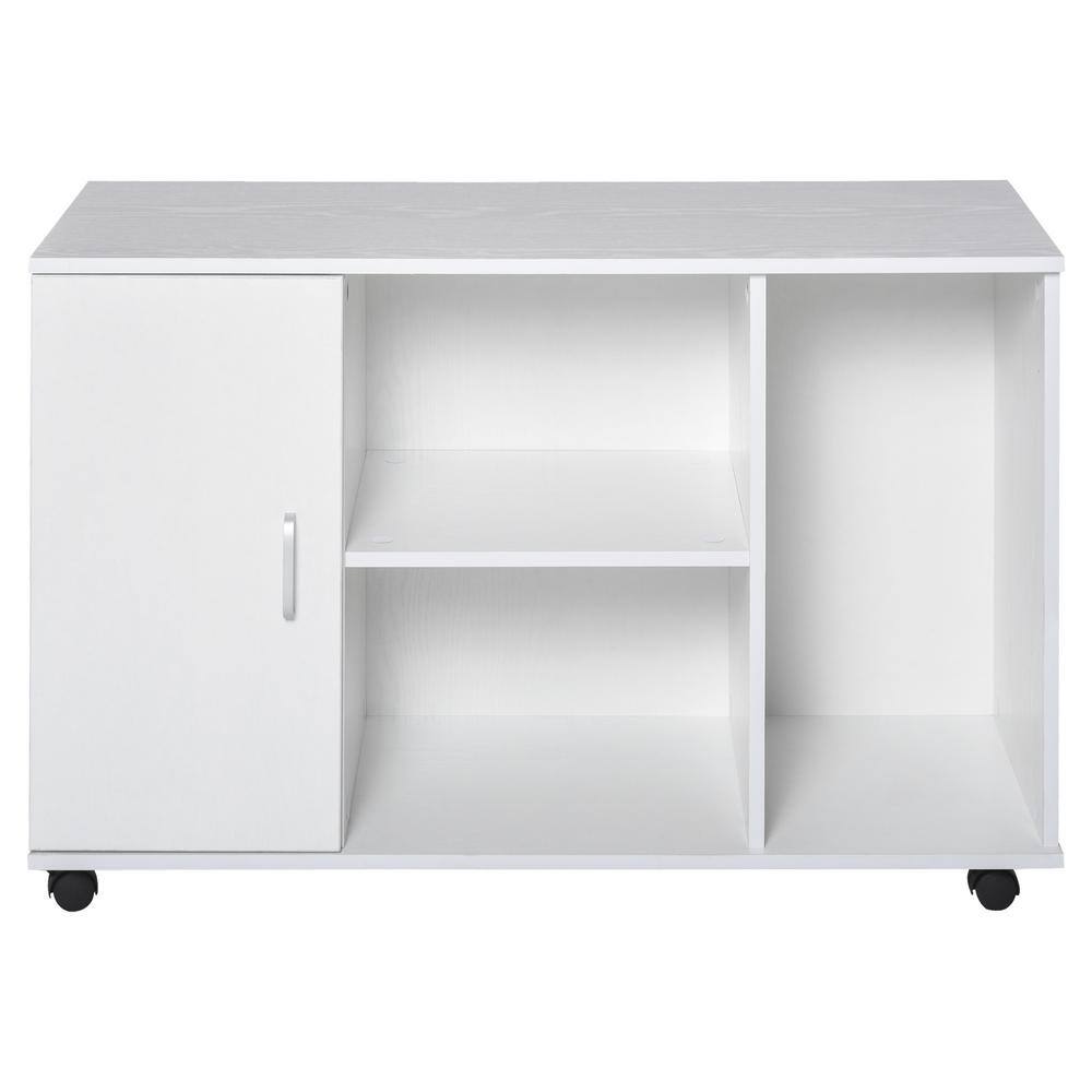 White Rolling File Storage Organizer with 3Large Open