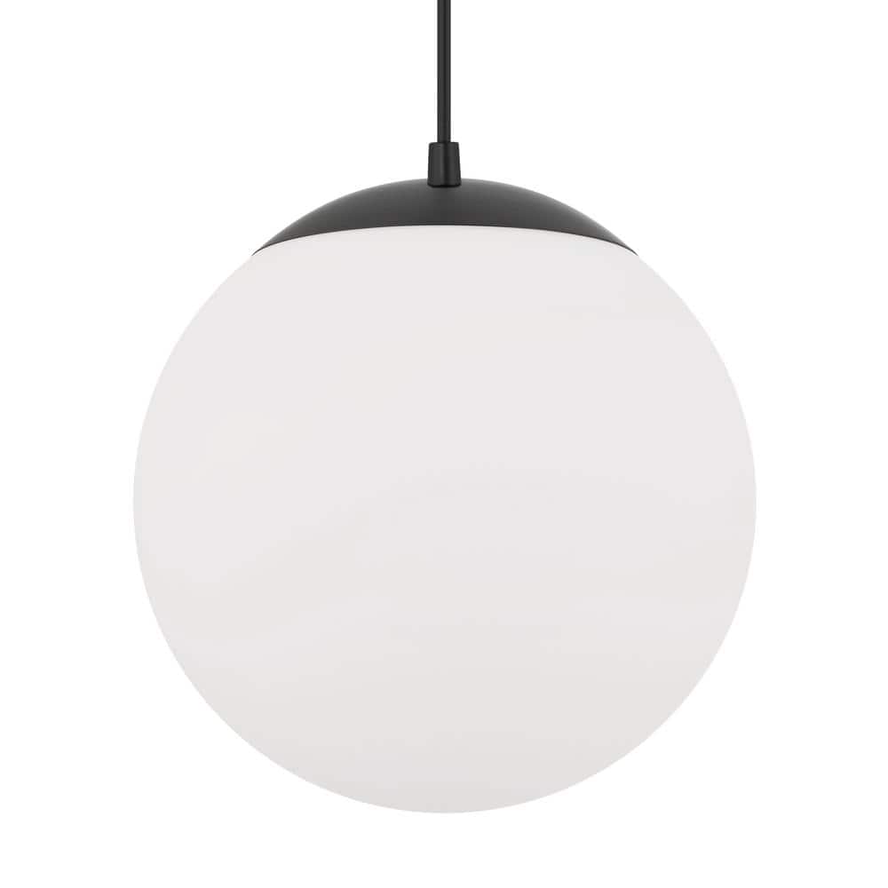Modern Black Globe Pendant Light with Clear Glass Shade