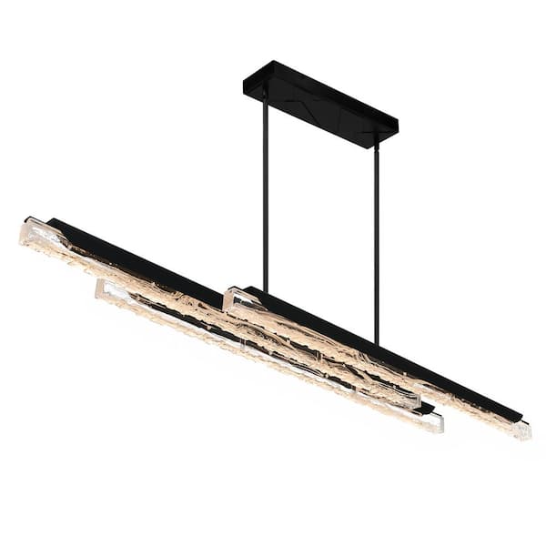 CWI Lighting Valira Integrated LED 60in. 3 Light Black Chandelier