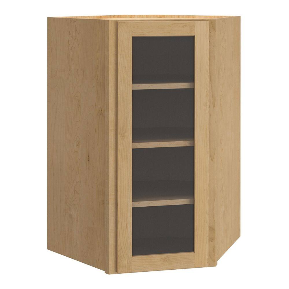 QuickShip Cottage 24 in. W x 24 in. D x 39 in. H Assembled Plywood Cut for Glass Corner Specialty Wall Cabinet in Canopy