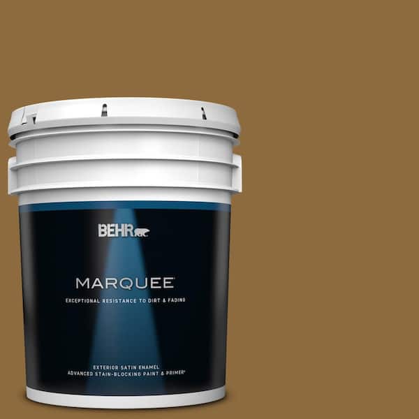 BEHR MARQUEE 5 gal. #300D-7 Spanish Leather Satin Enamel Exterior Paint & Primer