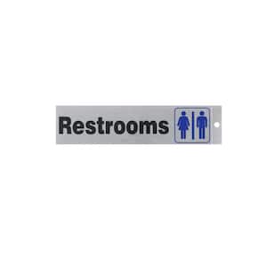2 in. x 8 in. Plastic Restrooms Sign