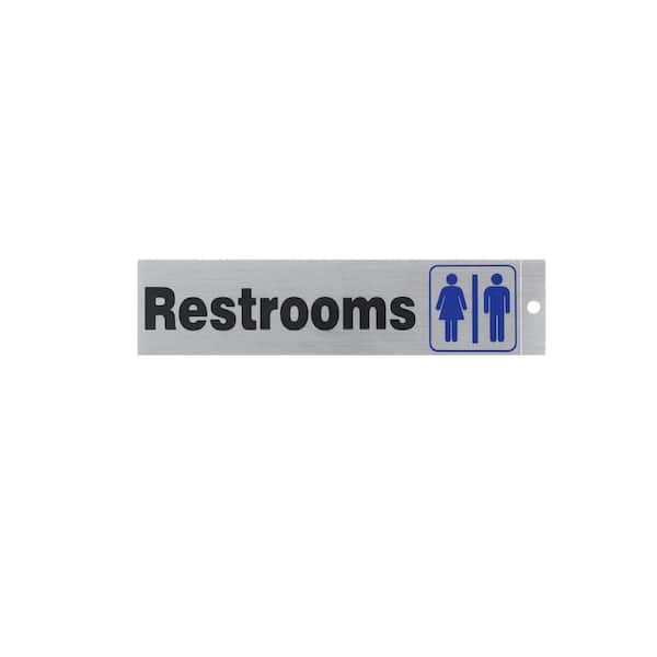 Everbilt 2 in. x 8 in. Plastic Restrooms Sign