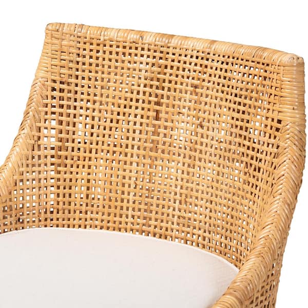 Bella 39.4 in. Natural Rattan Frame Counter Height Bar Stool