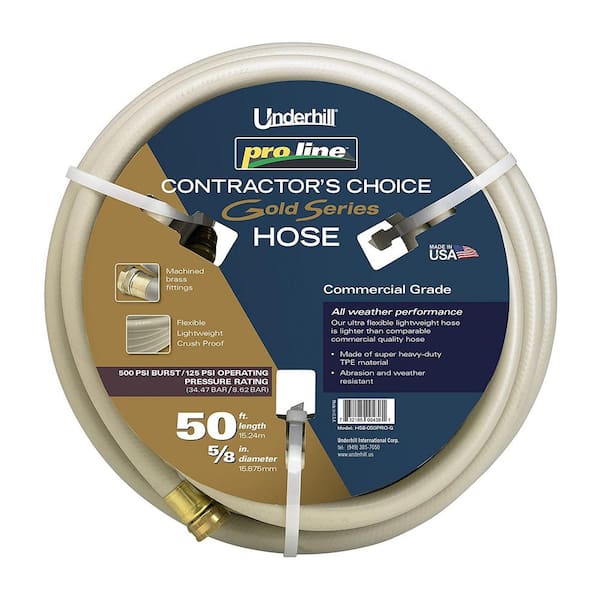 Underhill ProLine Gold Series 5/8 in. Dia x 50 ft. Heavy-Duty Garden Water Hose