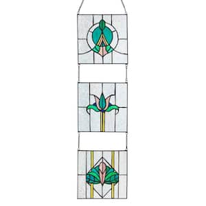 Art Deco Tryptic - Multicolored - Stained Glass Window Panel