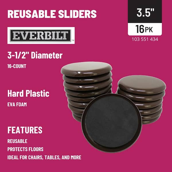 Furniture Sliders (16 PCS) for Carpet 3.5 Diameter Furniture  Movers Easy for Smooth Surfaces Felt Pads Suitable for All The Furniture  Moving Kit : Tools & Home Improvement