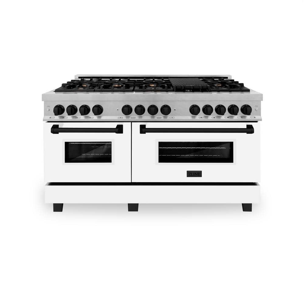 Autograph 60 in. Legacy Dual Fuel Range with 9 Burners and 2 Ovens in Satin Steel with White and Black Accents price history on PriceWatchPro