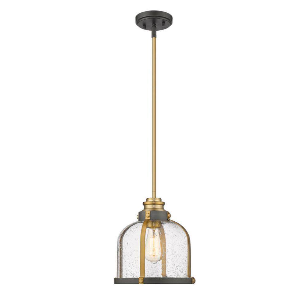 Bronze and Brass 12" Glass Dome Pendant Light