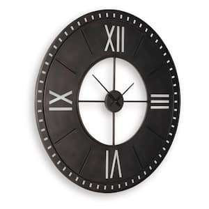 Lytle Brown Analog Metal Frame Roman Numerals Wall Clock