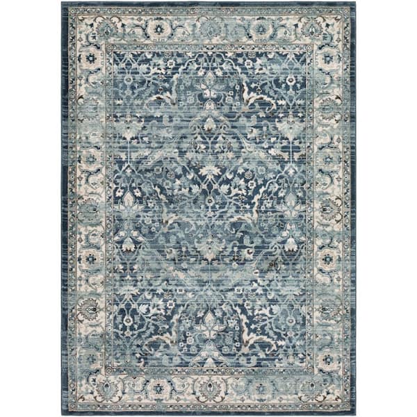 Cairo Navy Doormat 3 ft. x 5 ft. Oriental Area Rug